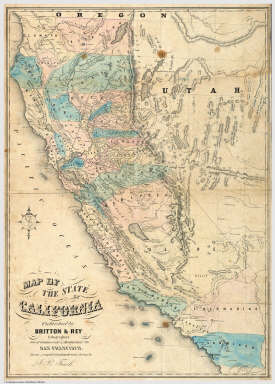 Map of the State of California. Trask John B. 1853