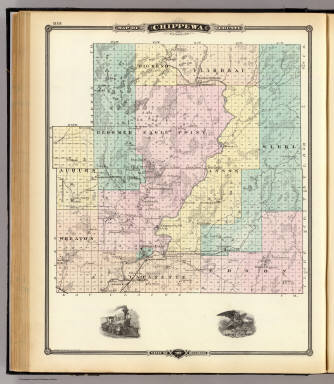 Map of Chippewa County southern part State of Wisconsin