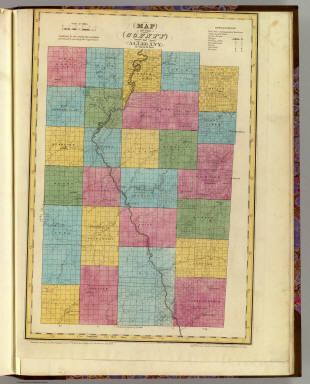 Antique 1869 Hume, New York Map from D.G. Beers Atlas of Allegany County– Mills Mills, Wiscoy, Fillmore, Rossburg, Genesee River, outlet Cold Creek