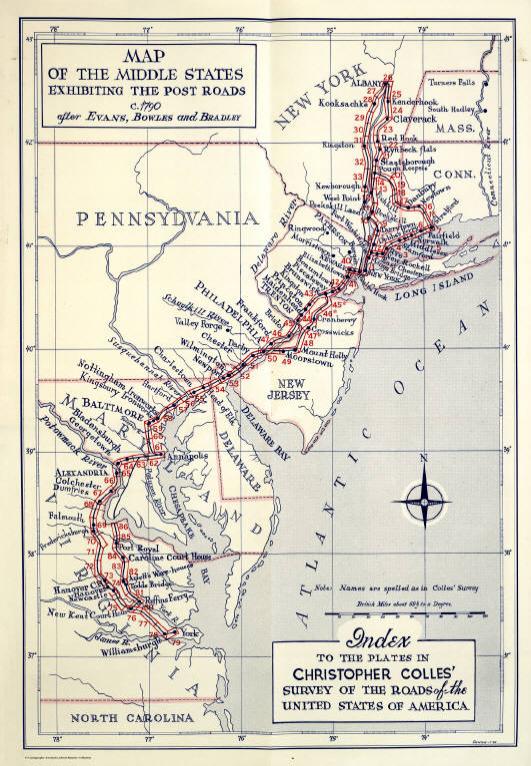 Index to the Plates in Christopher Colles' Survey of the Roads.