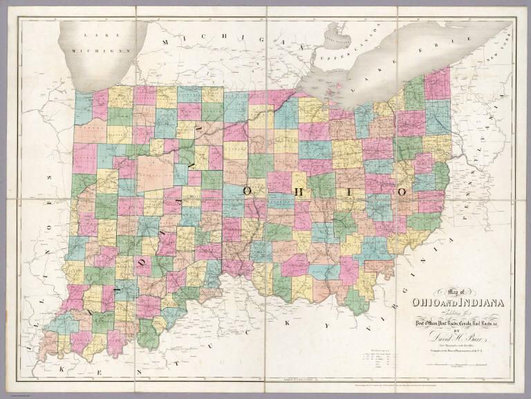 Map of Ohio And Indiana.