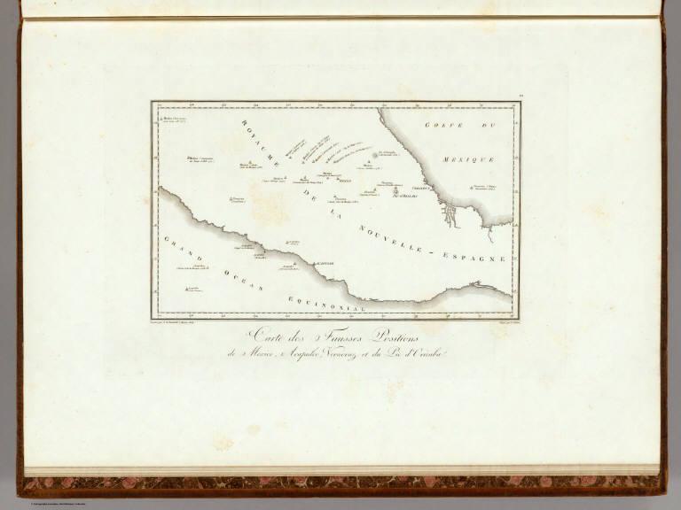 Carte de Fausses Positions de Mexico, Acapulco, Veracruz et du Pic d'Orizaba.