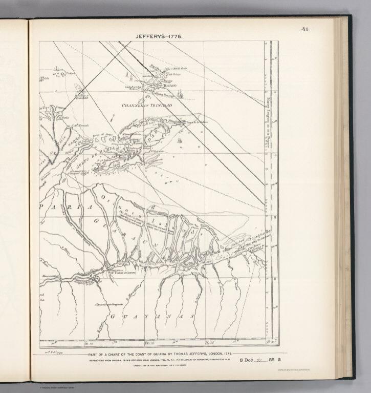 Facsimile: Part of Chart of the Guiana Coast by Jefferys.