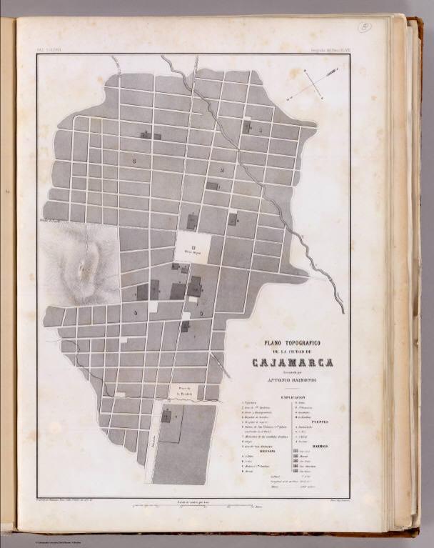 Plano topografico, Ciudad de Cajamarca.