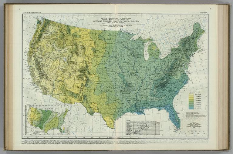 Average Summer Precipitation, in Inches. Atlas of American Agriculture.