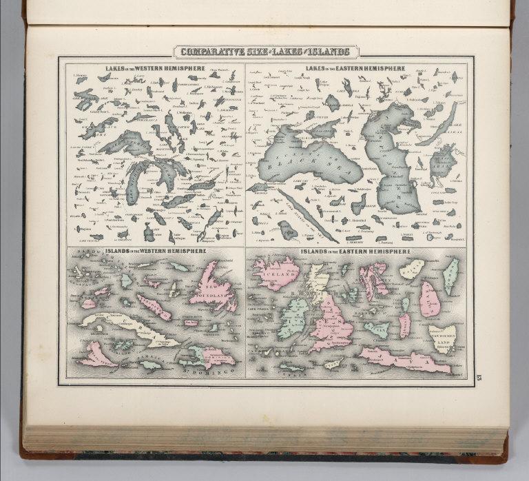 Comparative Size of Lakes and Islands.