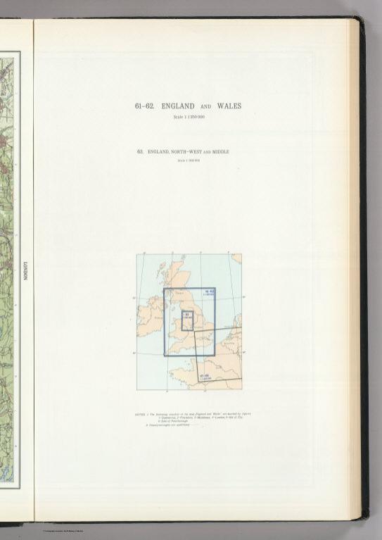 Map Title Page: 61-62. England and Wales. 63. England, North-West and Middle.