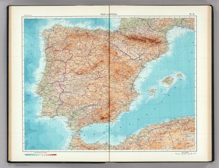 70-71. Spain and Portugal. The World Atlas.