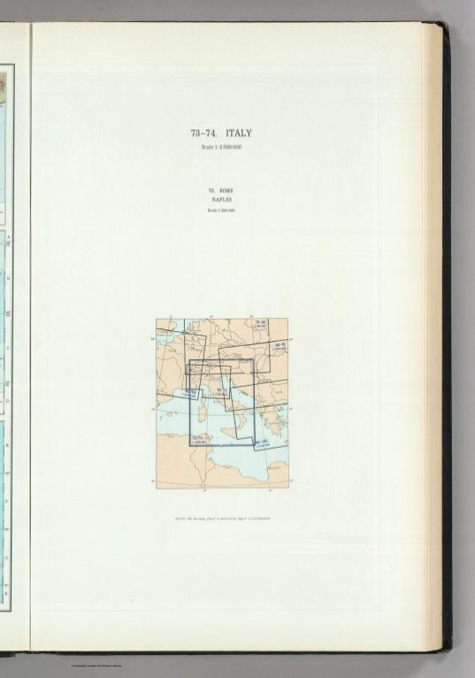 Map Title Page: 73-74. Italy. 75. Rome, Naples.