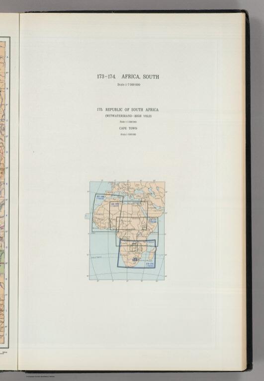 Map Title Page: 173-174. Africa, South. 175. Republic of South Africa.