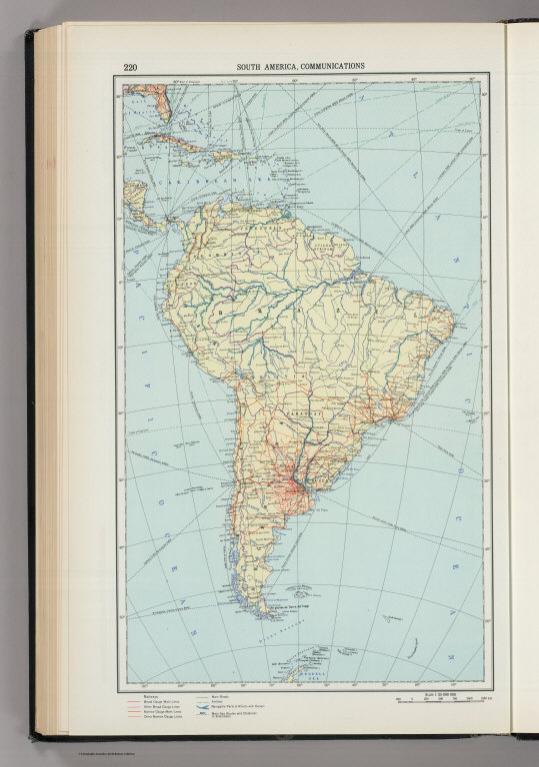 220. South America, Communications. The World Atlas.