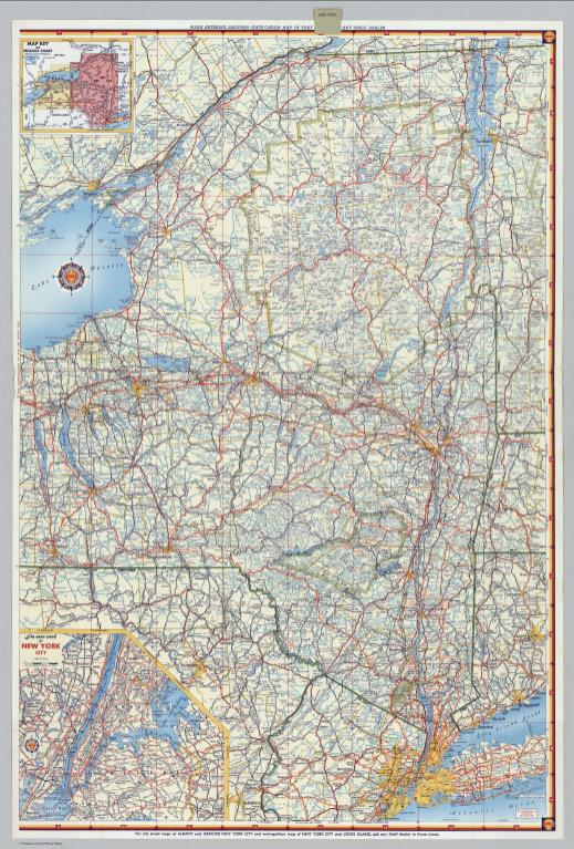 Shell Highway Map of New York (western portion).