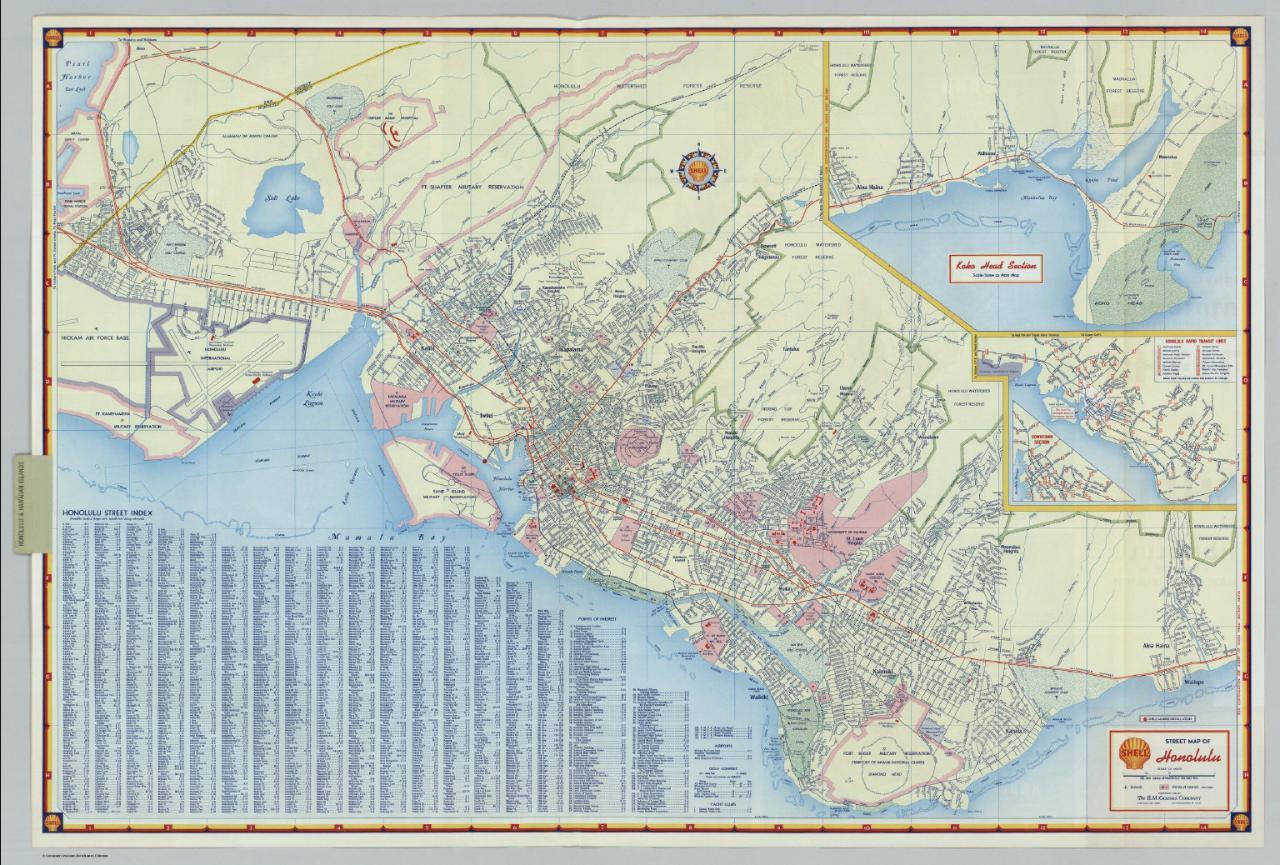 1956 Shell Street Map of Honolulu