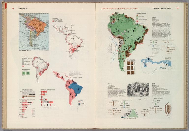 South America. Venezuela. Colombia. Ecuador.