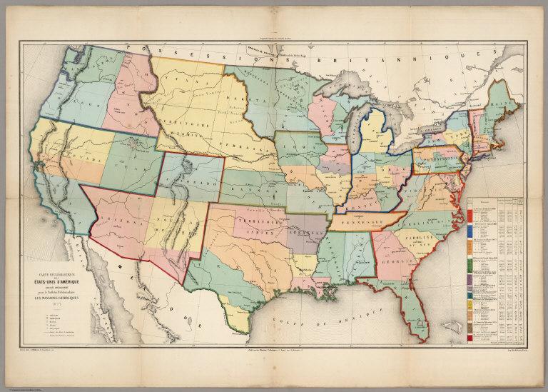 Carte Ecclesiastique Des Etats - Unis D'Amerique