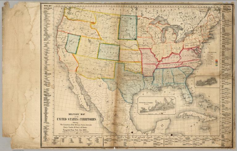 Military Map Of The United States and Territories