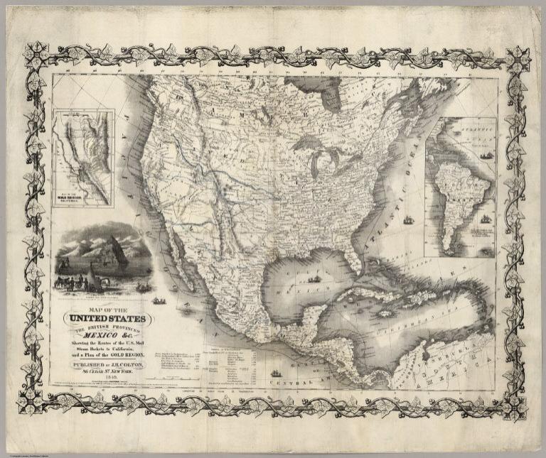 Map Of The United States The British Provinces Mexico