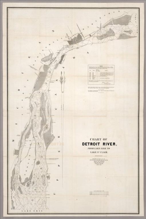 Chart Of Detroit River, From Lake Erie To Lake St. Slair