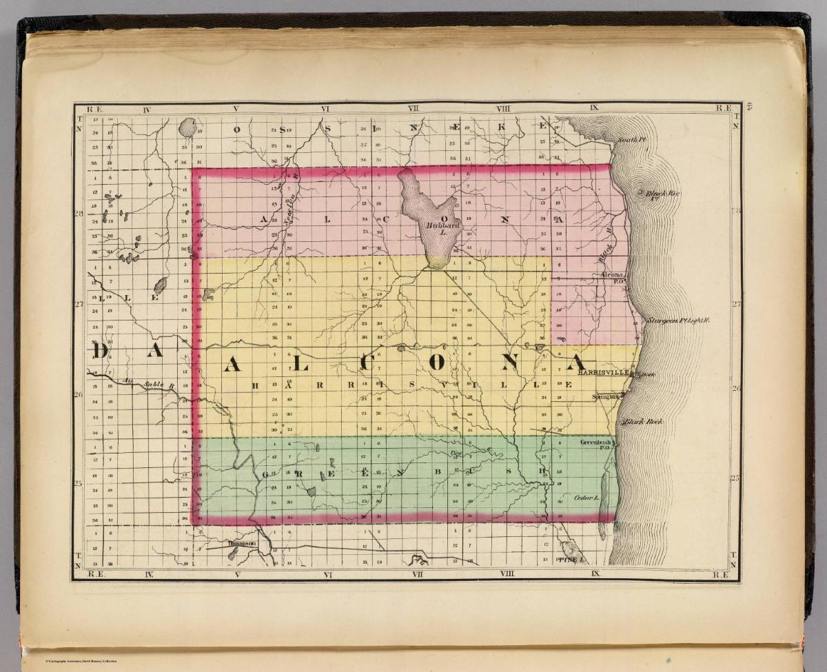 Iosco County Plat Map (Map Of Alcona County, Michigan) - David Rumsey Historical Map Collection