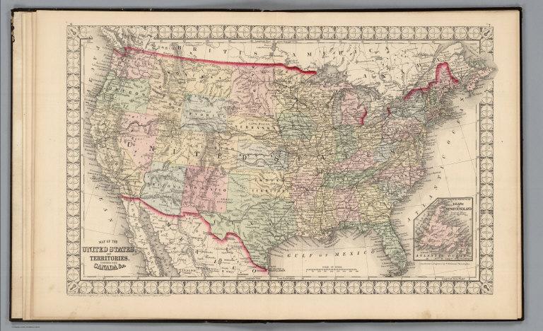 United States, and Territories together with Canada &c. Island of Newfoundland.