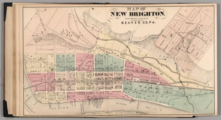 Map of New Brighton. Beaver Co. PA.