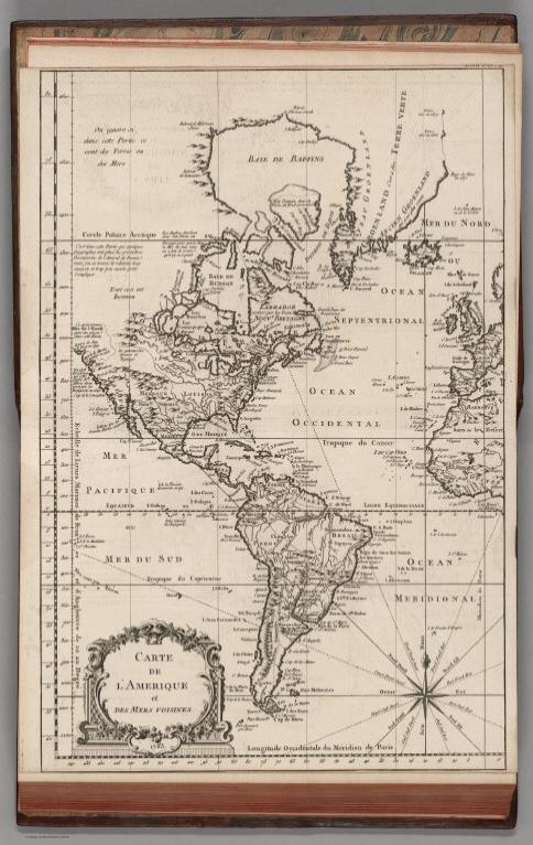 Carte De L'Amerique et Des Mers Voisines.