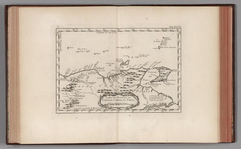 Carte des Provinces de Caracas, Comana, et Paria