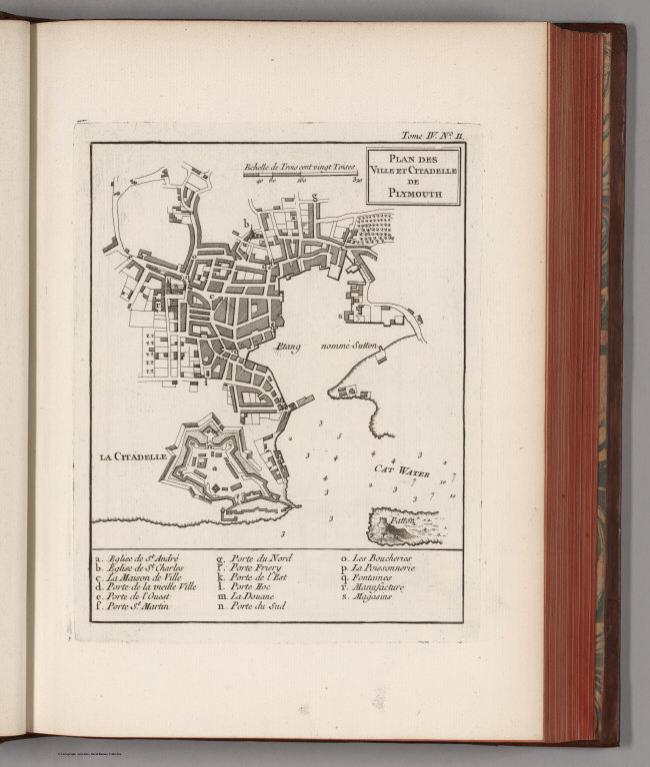 Plan des villa et Citadelle de Plymouth