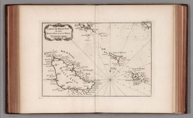 Carte de Belle-Isle et les isles d'Houat et d'Hedic.