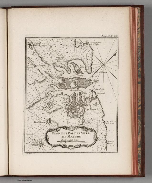 Plan des port et ville de Malthe. Croisey, sc[ulp.]