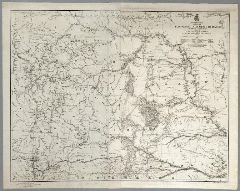 Map Of The Yellowstone And Missouri Rivers And Their Tributaries