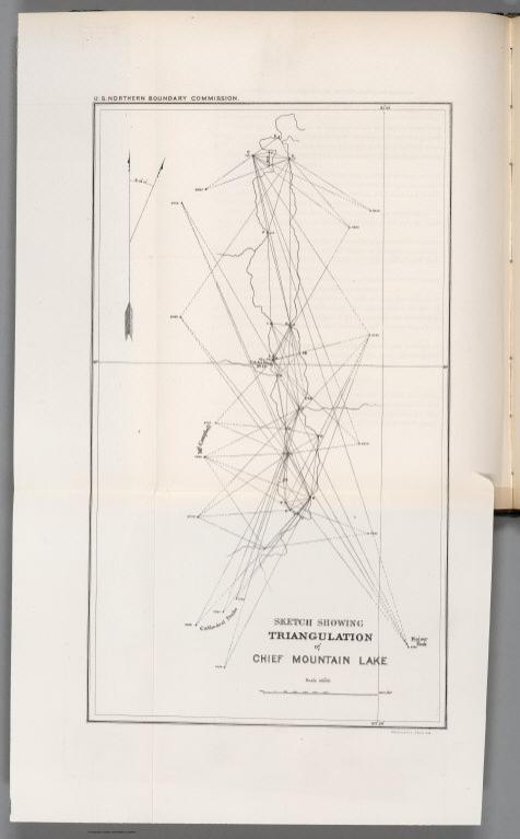 Sketch Showing Triangulation of Chief Mountain Lake.