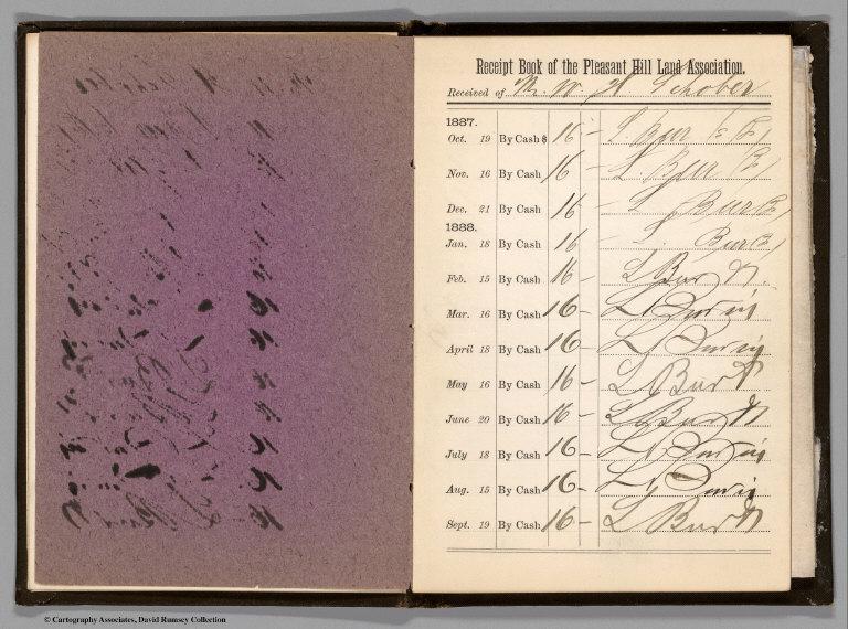 Text Page: Receipt book of Pleasan Hill Land Association