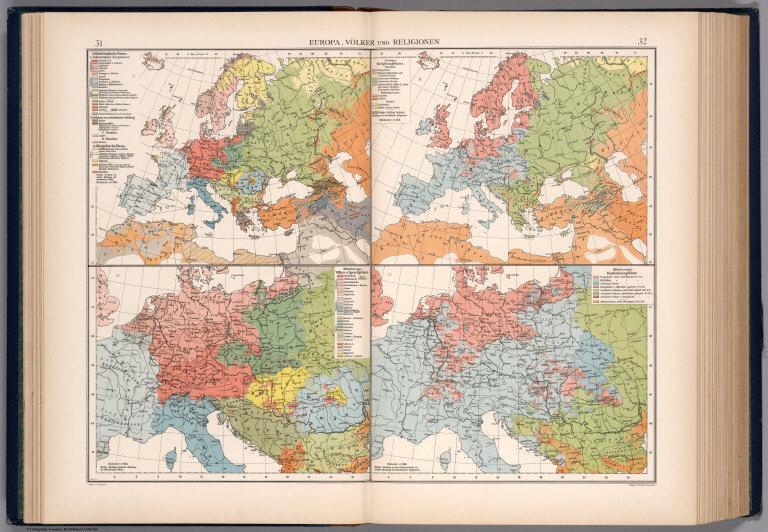 Europe, Volkerverteilung und Religionsgebiete