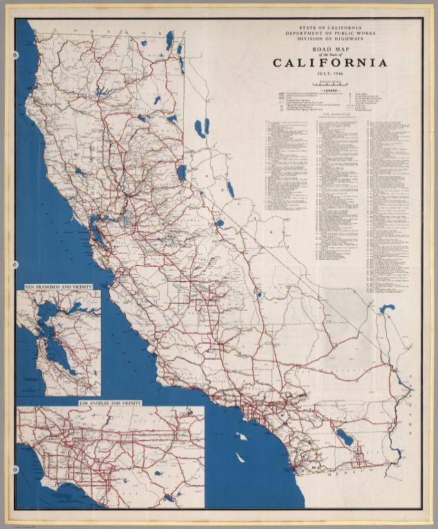 Road Map of the State of California, July, 1946.