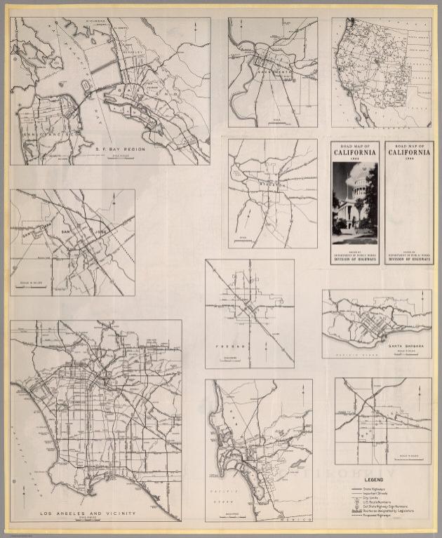 (Verso) Road Map of the State of California, July, 1944.