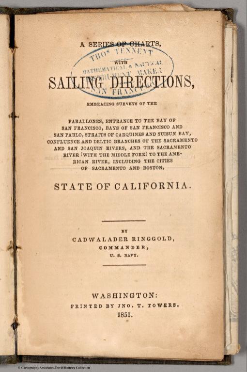 Title Page: Charts, With Sailing Directions, Embracing Surveys of the Farallones, Entrance to the Bay of San Francisco.