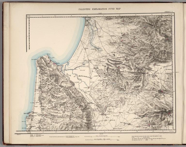 Sheet V. Palestine Exploration Map.