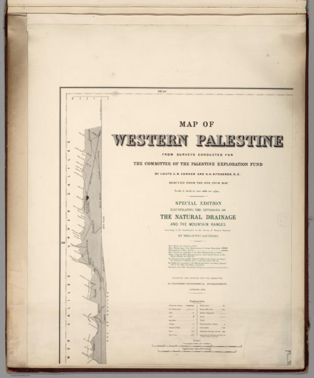 (Sheet 1). Western Palestine Natural Drainage and the Mountain Ranges.