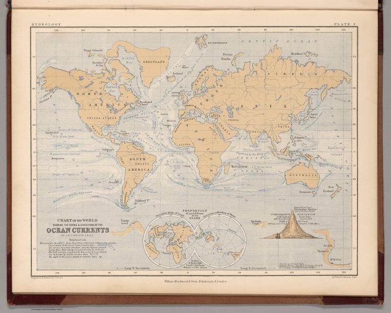 Chart of the World Showing the Forms and Directions of the Ocean Currents.