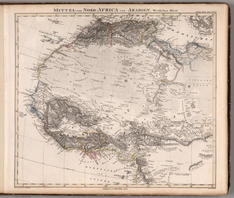 Mittel- und Nord-Africa und Arabien. Westliches Blatt. Gotha bei J. Perthes 1830