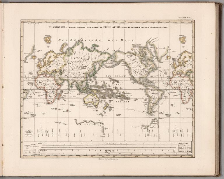 Planiglob in Mercators Projection. (Antipodes).