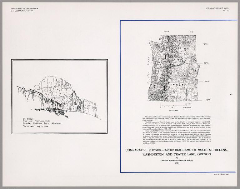 Mt. Wilbur f, Glacier National Park, Montana. Mount St. Helens, Washington, and Crater Lake, Oregon.