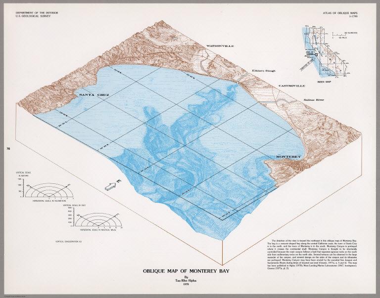 Oblique Map of Monterey Bay.