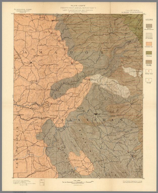 Plate LXXXVII. Jackson Quadrangle, Land Classification and Density of Standing Timber.