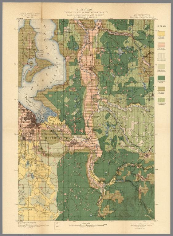 Plate CXXIX. Tacoma Quadrangle, Washington, Land Classification and Density of Standing Timber.