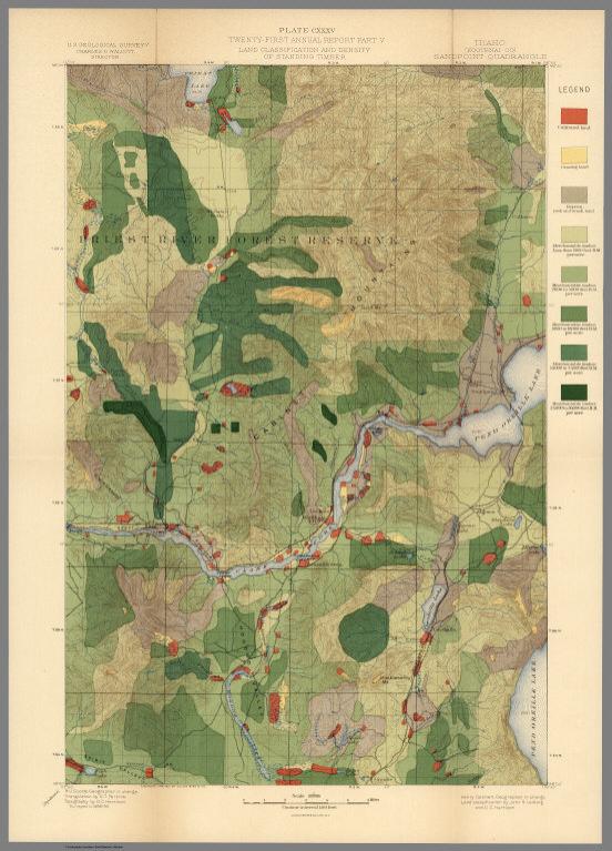 Plate CXXXV. Sandpoint Quadrangle, (Kootenai Co) Idaho, Land Classification and Density of Standing Timber.