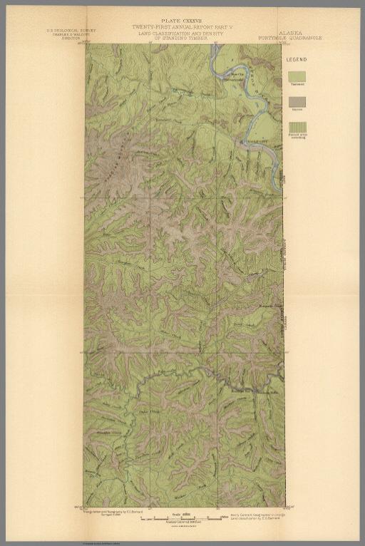 Plate CXXXVII. Fortymile Quadrangle, Alaska, Land Classification and Density of Standing Timber.