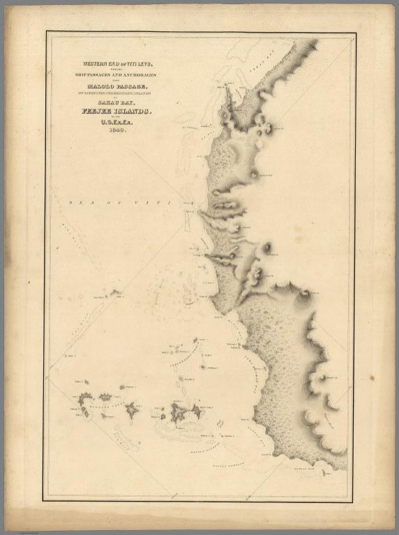 Western End of Viti Levu, with the Ship Passages and Anchorages from Malolo Passage, Fiji.