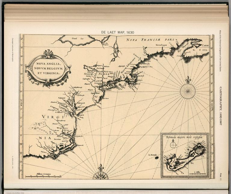 Plate 21. Facsimile Cartography 1492-1867. De Laet Map, 1630.